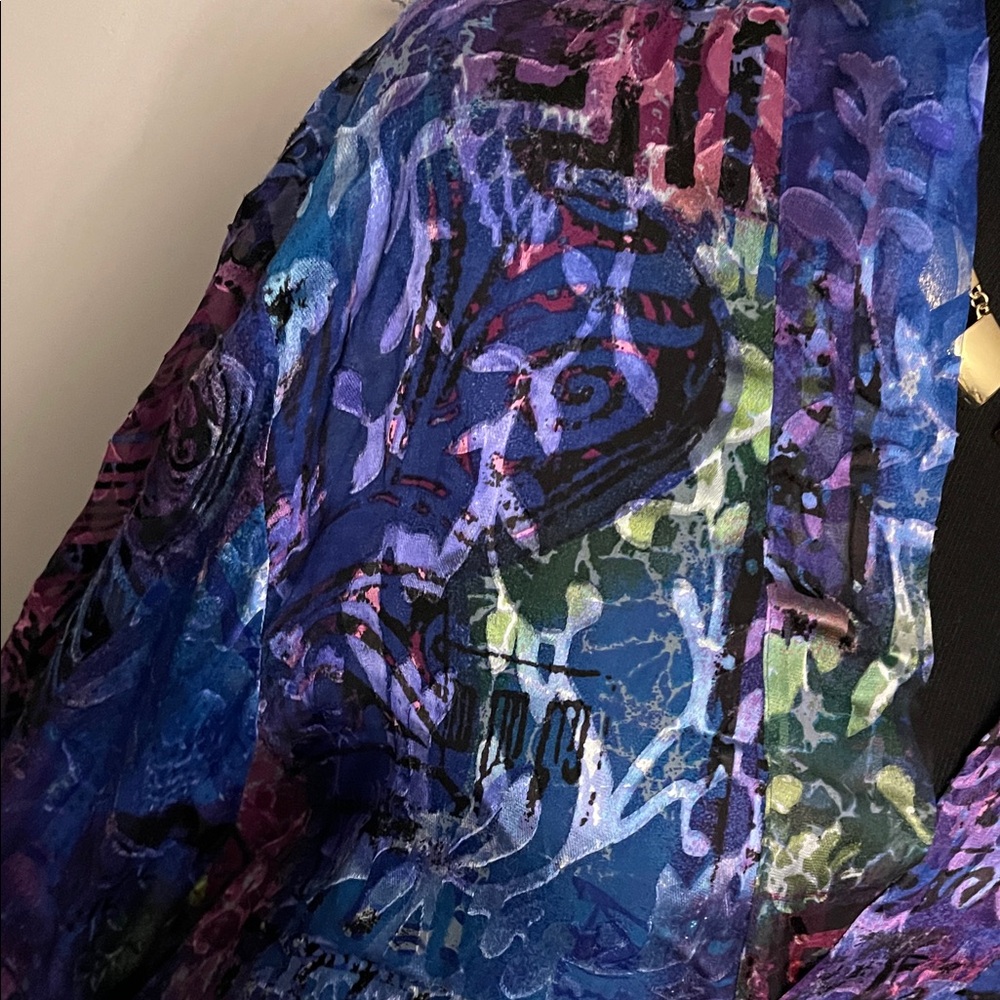 Chico's Vibrant Blue and Purple Blouse - Picture 4 of 8